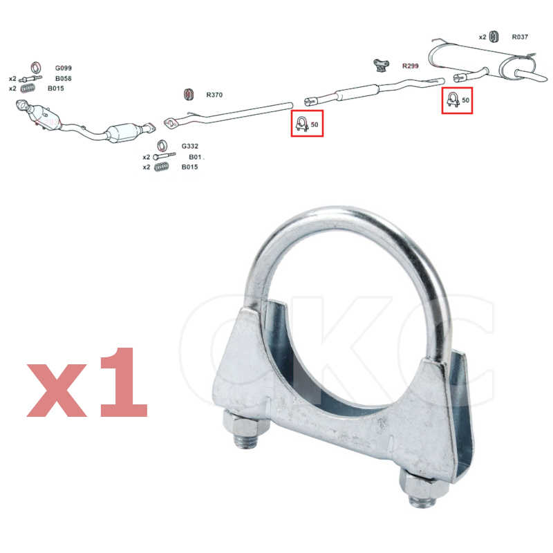 For Nissan Qashqai J10 Models 1.6 Rear Back Box Silencer Exhaust Clamp