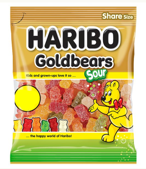 Haribo " Sour Gold Bears" Sauer Goldbaren Perfect I Pack Of 12 x 140g