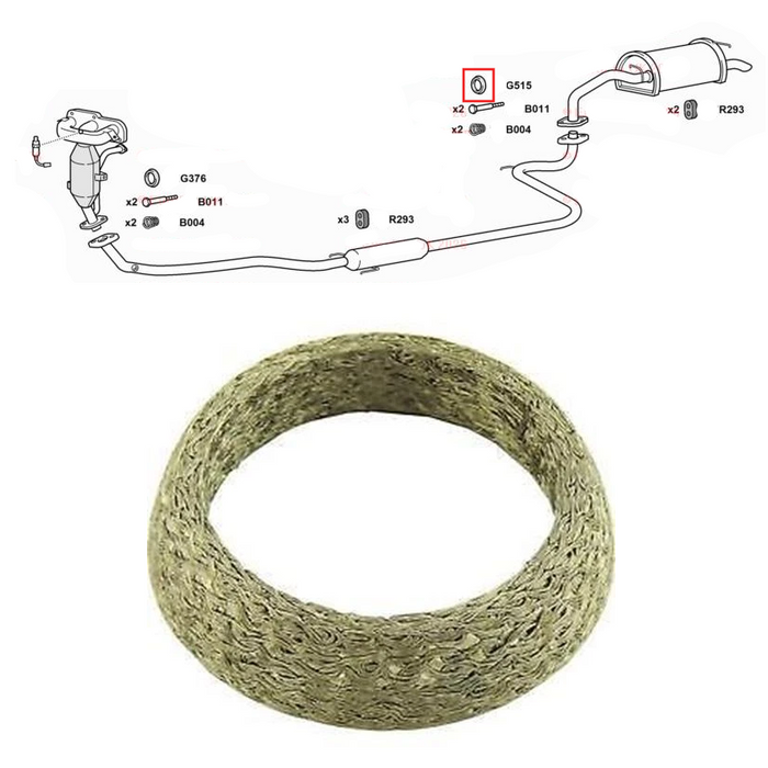 Toyota Yaris KSP90 Models 1.0 2005 To 2012 Rear Exhaust Back Box Gasket