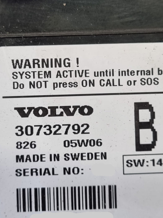 Volvo S60 V70 XC70 30732792 Phone Control SOS Panel Switch Unit