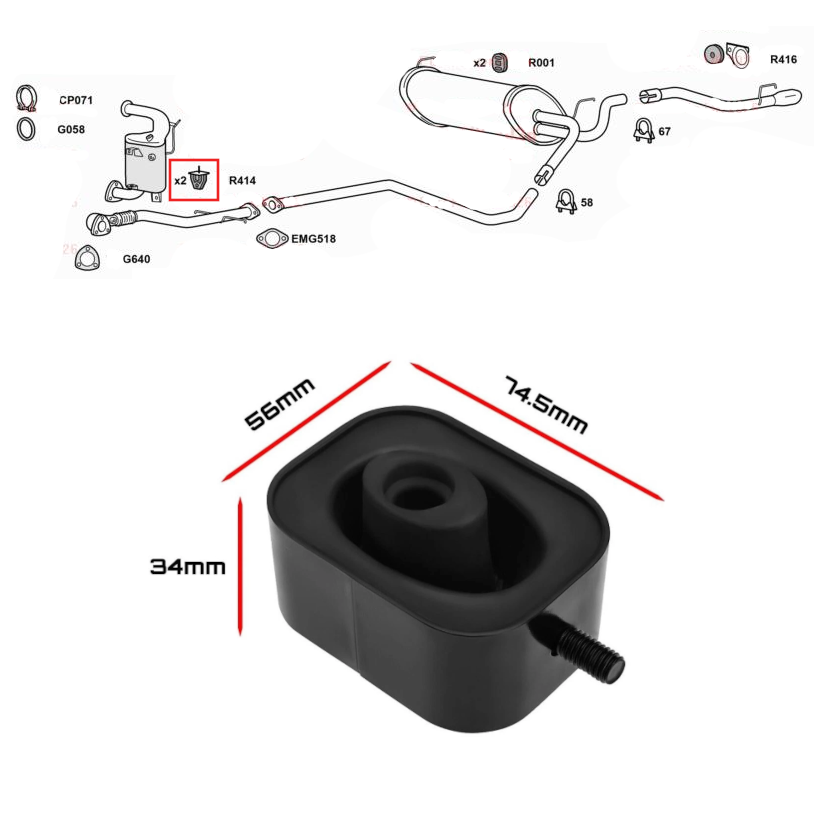 2x Exhaust Hanger Rubber Mount For Opel/Vauxhall Insignia A Astra J 13229780