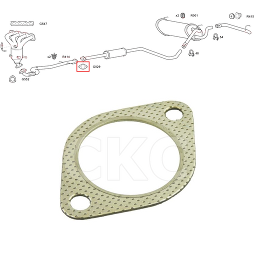 For Vauxhall Astra MK6 (J) 1.6 Models 2011 To 2015 Back Box Exhaust Gasket
