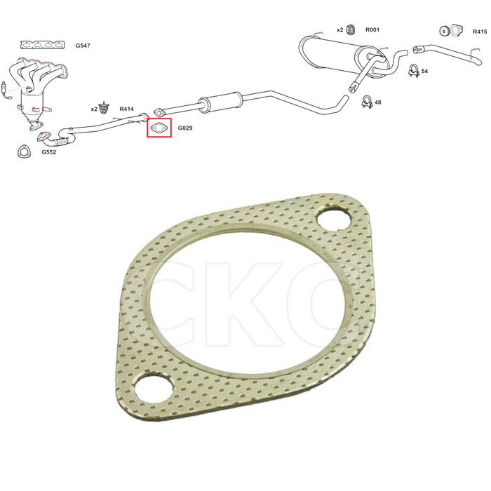 For Vauxhall Astra MK6 (J) 1.6 Models 2011 To 2015 Back Box Exhaust Gasket