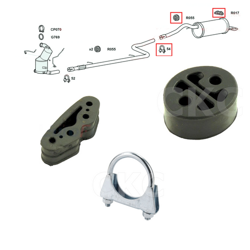 For Vauxhall Combo D 1.3 Van Rear Back Box Silencer Rubber Clamp Exhaust Fit