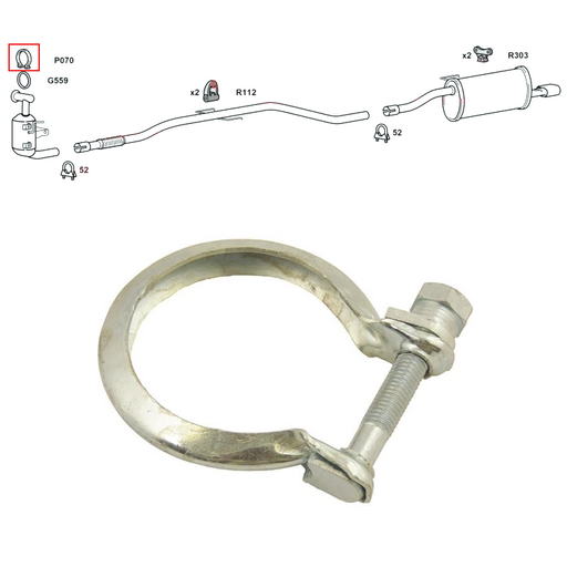 For Vauxhall Meriva 1.3 MPV Front Down Pipe Upper CAT Exhaust Clamp