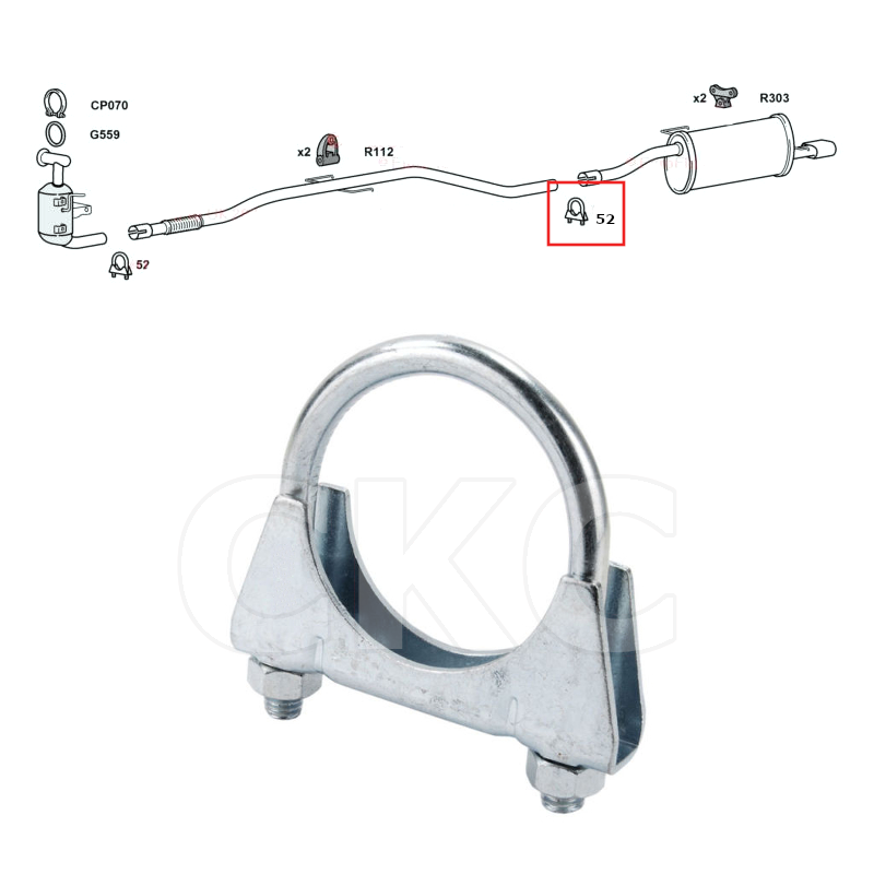 For Vauxhal Corsa D E 1.3 Models Models Rear Back Box Silencer Exhaust Clamp
