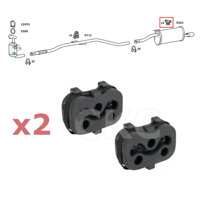 2 X Vauxhal Corsa D E 1.3 Models Rear Exhaust Rubber Mount Hanger Mounting