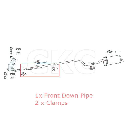 For Vauxhal Corsa D E 1.3 Models 2014 To 20 Front Down Pipe Exhaust + Clamps