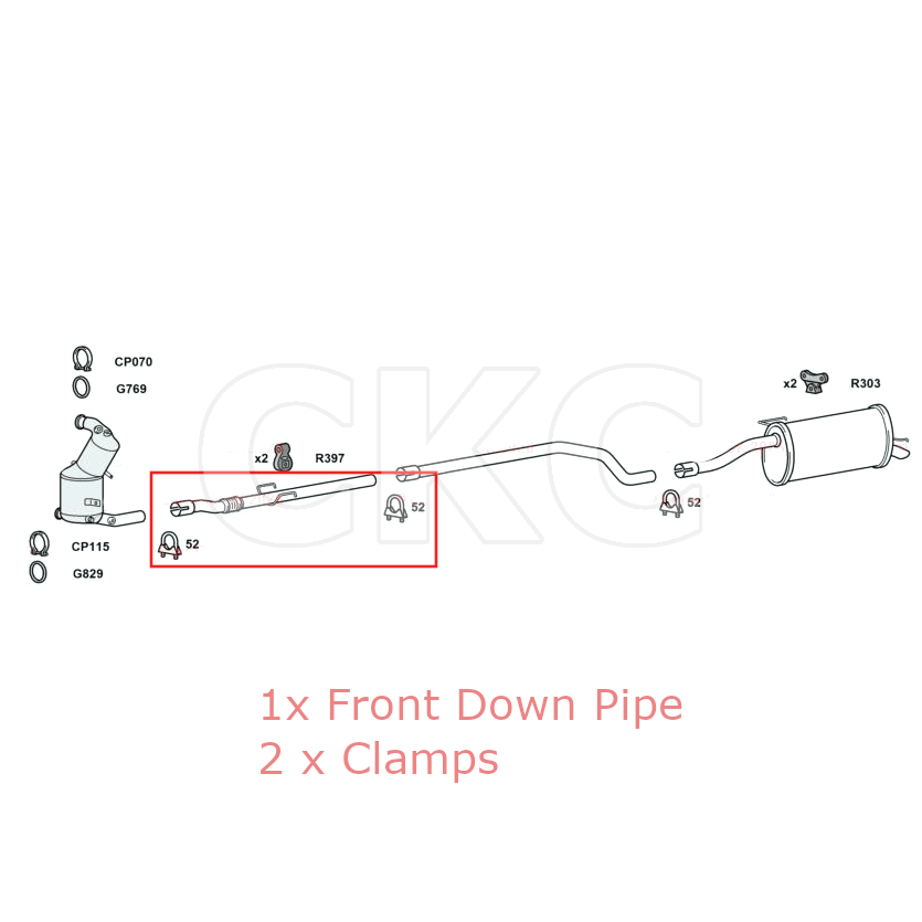 For Vauxhal Corsa D E 1.3 Models 2014 To 20 Front Down Pipe Exhaust + Clamps