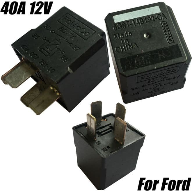 For Ford Transit Mondeo Galaxy S-Max FoMoCo 4-Pin Black Relay 6G9T-14B192-CA 40A