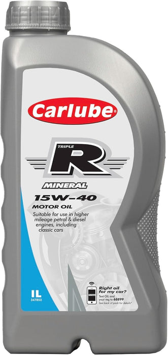Carlube Triple R 15W-40 High Mileage Semi Synthetic Engine Oil 1L