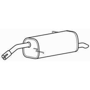 Rear Exhaust Silencer Back Box for Ford Fiesta P4JA/P4JB/P4JC 1.0 (2012-2018)