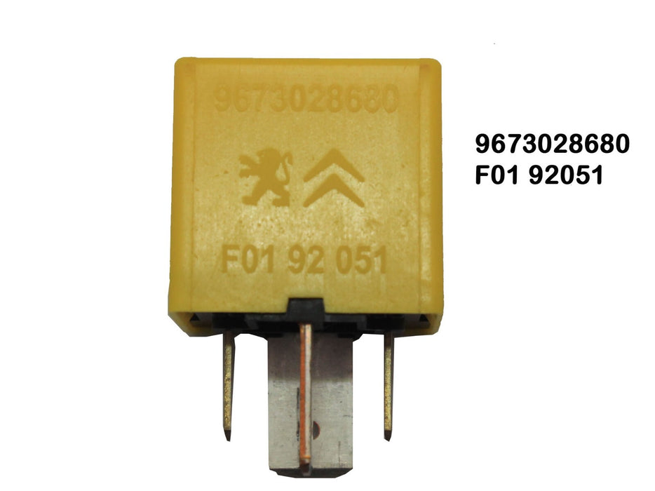 9673028680 Peugeot Citroen (2009-2017) 4-Pin Yellow Relay 50A G.Cartier F0192051