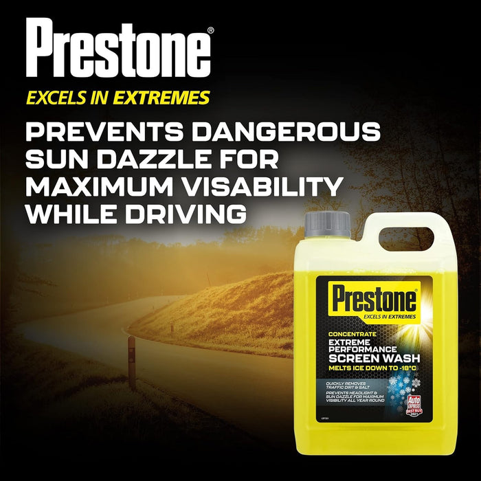 Prestone Screenwash Concentrate 2.5L Screen Wash For Cars Extreme Performance UK
