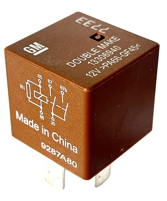 GM 13306940 Vauxhall  Chevrolet 2008-2016  5-Pin Brown Relay 12V PA66-GF45