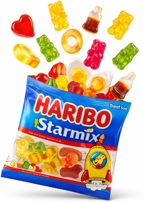 HARIBO Sweets STARMIX 50 x 16g Treat Bags Jelly Gummy Sweet Halloween Kids Party
