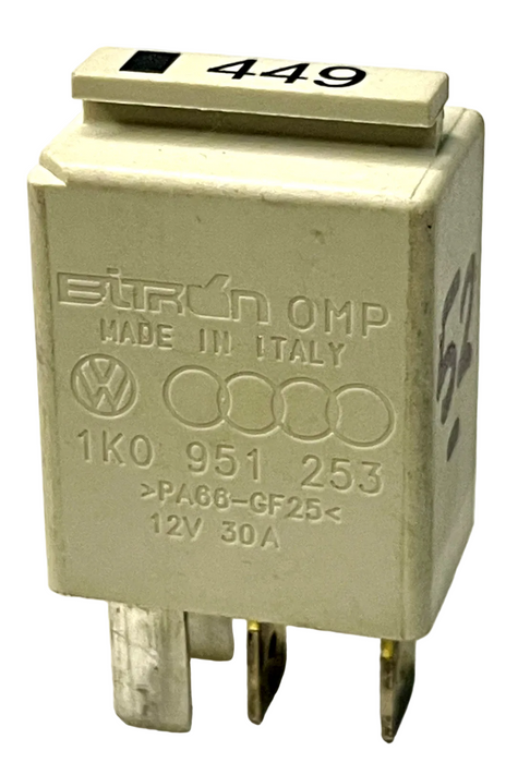 Audi VW Seat Skoda (4 Pin) Multi-Use White Relay (No 449) 1K0951253 Bitron 12V