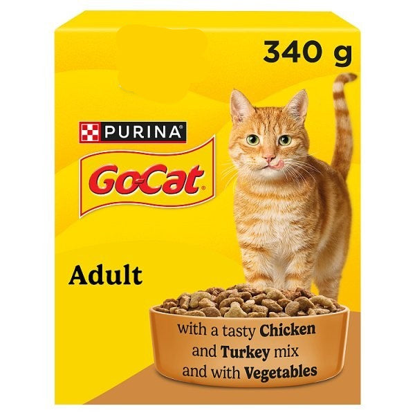 GO-CAT Chicken and Turkey Dry Food For Adult Cat 6 x 340g