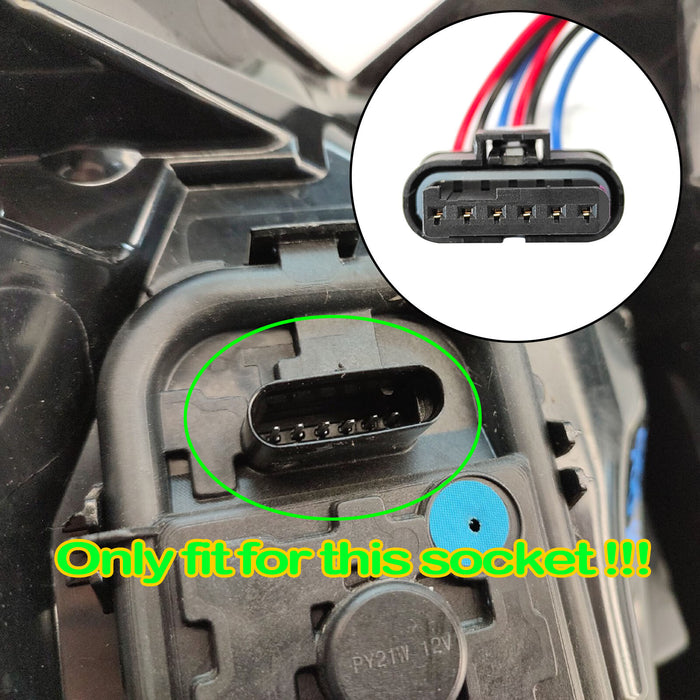 For Fiat 500X 2014-2024 6 Pin Rear Tail Light Lamp Connector Pigtail Plug Wiring