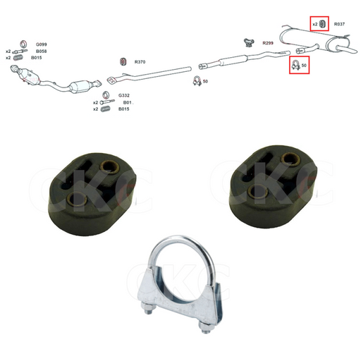 For Nissan Qashqai J10 Models 1.6 Rear Back Box Silencer Exhaust Rubber & Clamp
