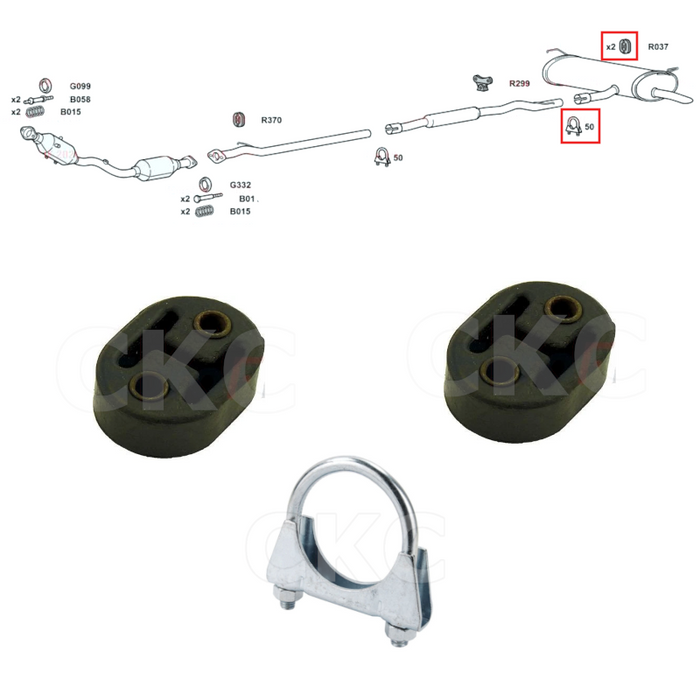 For Nissan Qashqai J10 Models 1.6 Rear Back Box Silencer Exhaust Rubber & Clamp
