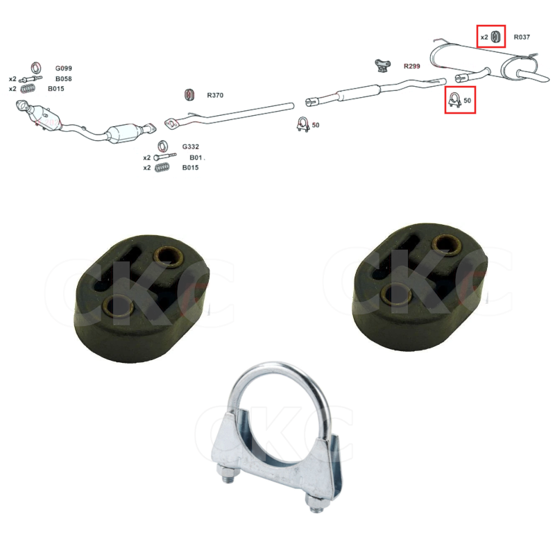 For Nissan Qashqai J10 Models 1.6 Rear Back Box Silencer Exhaust Rubber & Clamp