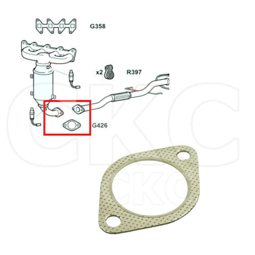 For Fiat 500L Models MPV 1.4 Lower Front Down Pipe Exhaust Gasket