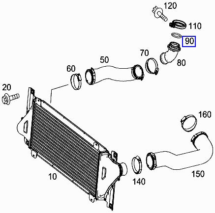 Mercedes Turbo Intercooler Hose Pipe Seal O-Ring Gasket A0129972245 Topran