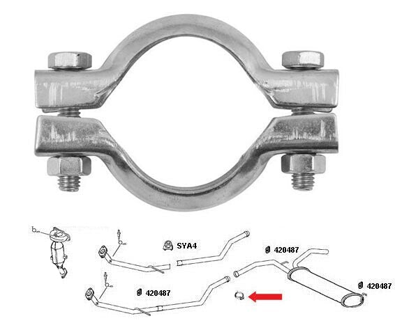 Exhaust Clamp Middle To Back Box For Toyota Aygo 1.0 2005 - 2014
