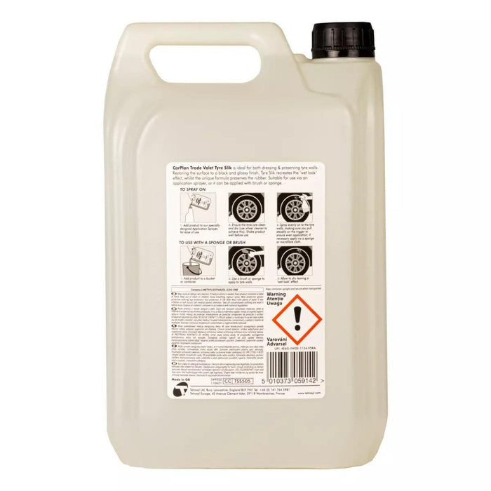 CarPlan Tyre Slik 5 Litre Instant Tyre Shine & Tyre Dressing  Spray Brush On