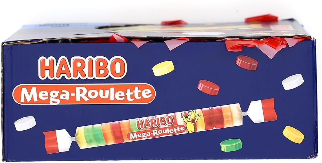 Haribo Mega Roulette Fruit Rubber Wheels Chewy Jellies Pack Of 40 x 45g