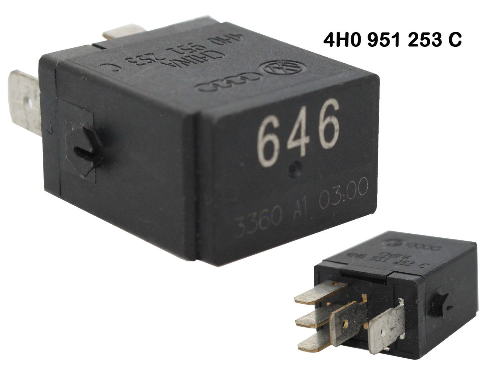 4H0951253C Genuine Audi Skoda Black (646) 5-Pin Multi-Use Relay 4RD965453-08