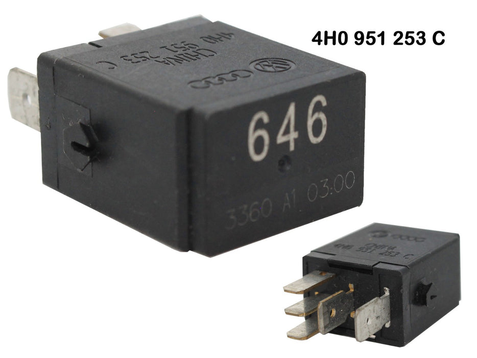 4H0951253C Genuine Audi Skoda Black (646) 5-Pin Multi-Use Relay 4RD965453-08