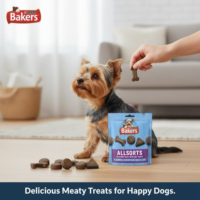 Bakers Allsorts Dog Treats 6 x 98g Bulk Bundle - Chicken, Beef & Lamb Meaty Bite