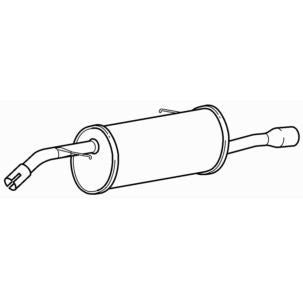 Rear Silencer Back Box with Chrome Tail Pipe for Citroen DS3 1.2 (2012-2015)