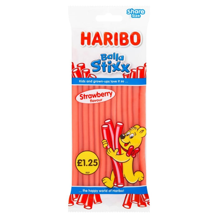 Full Box of 12 Bags HARIBO Strawberry Balla Stixx Bag 140g  Tracked Delivery