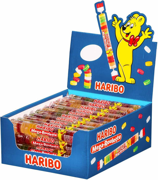Haribo Mega Roulette Fruit Rubber Wheels Chewy Jellies Pack Of 40 x 45g