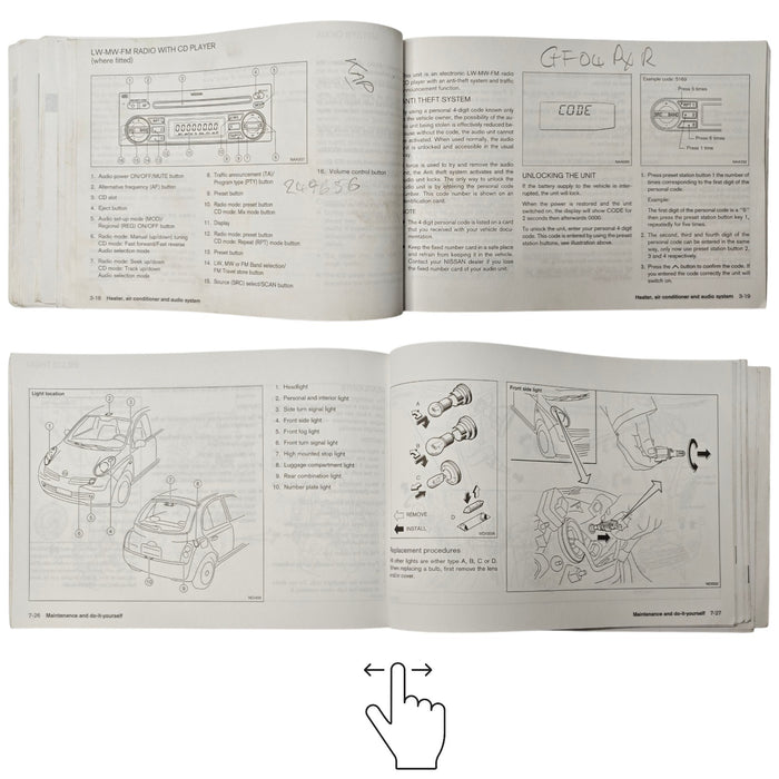 Nissan Micra K12 Owners Manual Handbook  2003 To 2010 (2003) 07 OEM
