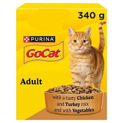 GO-CAT Chicken and Turkey Dry Food For Adult Cat 6 x 340g