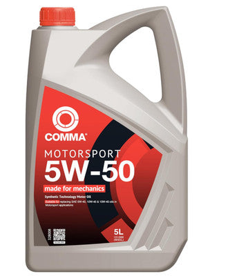 Comma Motorsport 5w-50 5w50 Synthetic Racing Car Engine Oil - 5 Litres 5L