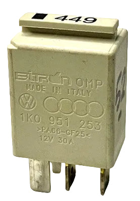Audi VW Seat Skoda (4 Pin) Multi-Use White Relay (No 449) 1K0951253 Bitron 12V