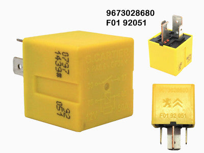 9673028680 Peugeot Citroen (2009-2017) 4-Pin Yellow Relay 50A G.Cartier F0192051