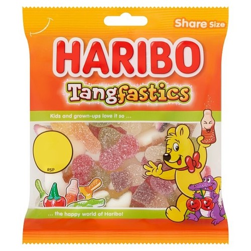 HARIBO Tangfastics Fruit & Cola Flavour Jelly Sweet Gums (12 x 140g)